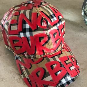 Burberry Marker Graffiti Print Baseball Cap